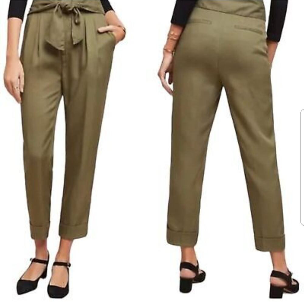 Anthropologie Cartonnier Army Green High Rise Pants